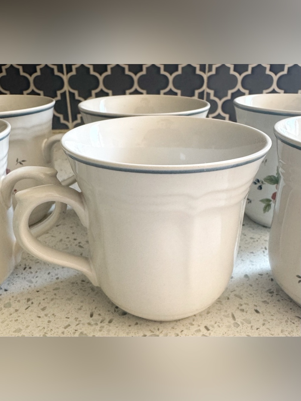 JMP Marketing Thailand Stoneware Floral Coffee Mugs Set of 6 Vintage Kitchen - Picture 4 of 8